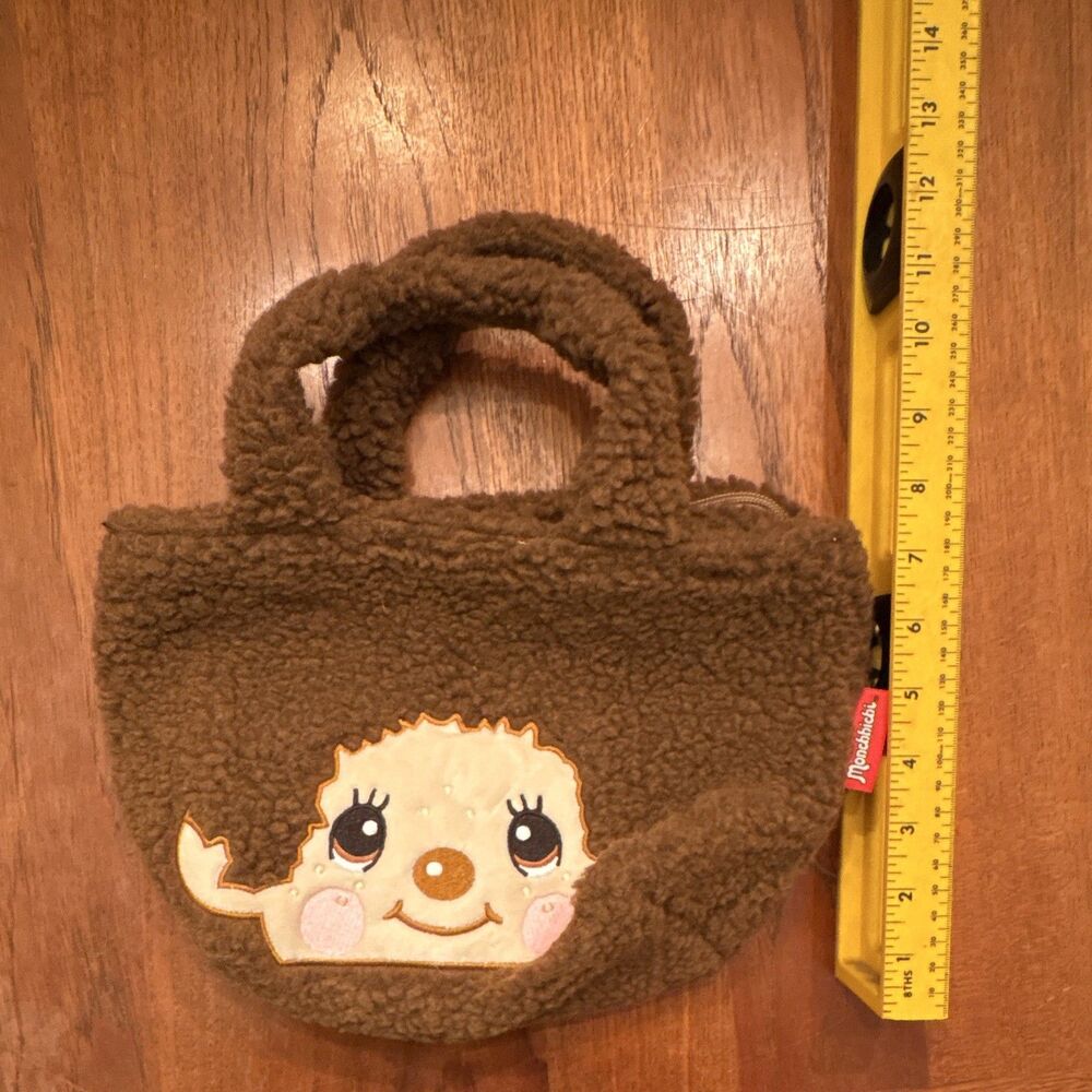 Monchhichi Brown plush lunch bag, insulated RARE - Picture 6 of 6